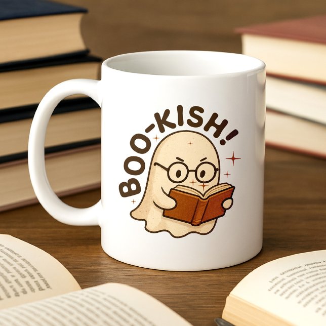 Niedliches Buch Reading Ghost Funny Bookworween Ha Kaffeetasse (Von Creator hochgeladen)