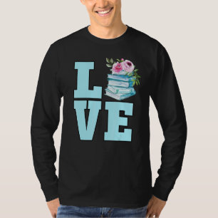 Niedliches Buch Wasserfarbenflora Lesebuch T-Shirt