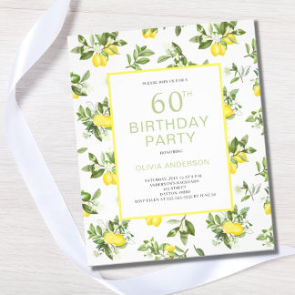 Niedliches Budget 60. Geburtstag Lemon Citrus Einl Flyer