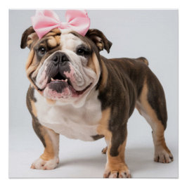 Niedliches Bulldog Doster Mauer Poster