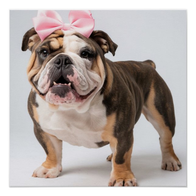Niedliches Bulldog Doster Mauer Poster (Vorderseite)