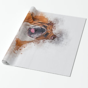 Niedliches Bulldog Watercolor Funny Bulldog Lover Geschenkpapier