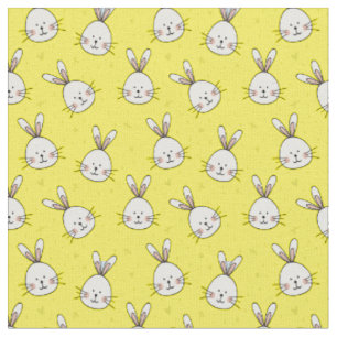 Niedliches Bunnies-Muster für Gelbes Unisex-Kind Stoff