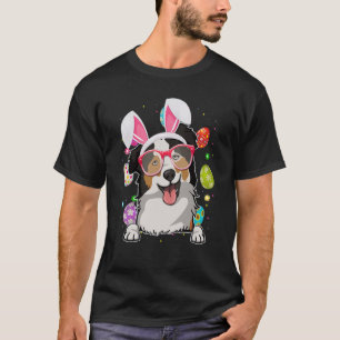 Niedliches Bunny Australian Shepherd Dog Face East T-Shirt