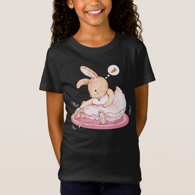 Niedliches Bunny Ballerina Feel Hungerfestungen T-Shirt (Vorderseite)