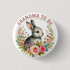 Niedliches Bunny Blossom Oma soll verkündet werden Button