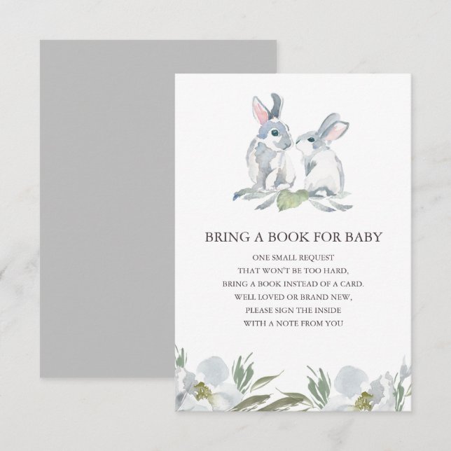 Niedliches Bunny Book für Baby Insert Card Einladung (Vorne/Hinten)