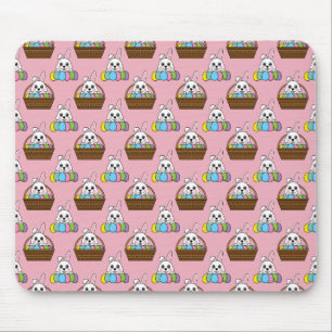 Niedliches Bunny Bunny Colorful Ostereier Hunt Bas Mousepad