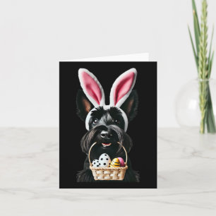 Niedliches Bunny Ear Scottish Terrier Dog Ostereie Karte