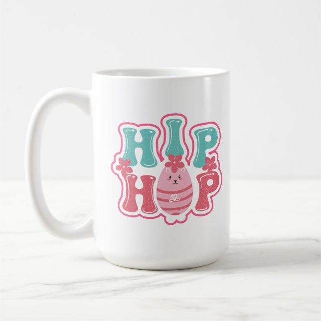 Niedliches Bunny Egg Hip Hop Happy Oaster Kaffeetasse (Links)