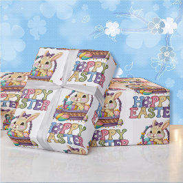 Niedliches Bunny & Eggs Hoppy Ostergeschenk Geschenkpapier