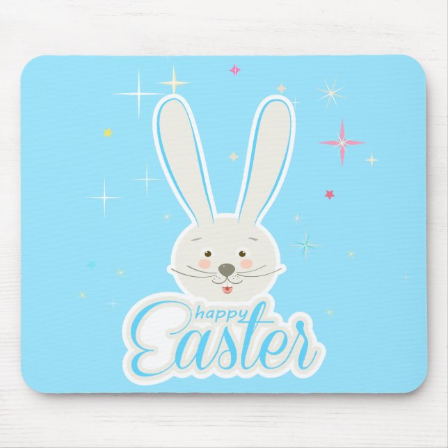 Niedliches Bunny Happy Ostereier Hunt Party Frühja Mousepad (Vorne)