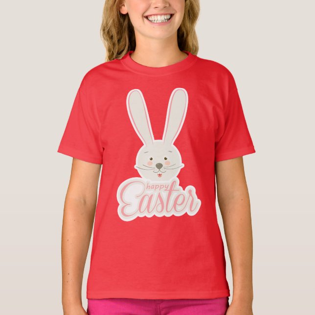 Niedliches Bunny Happy Ostereier Hunt Party Frühja T-Shirt (Vorderseite)