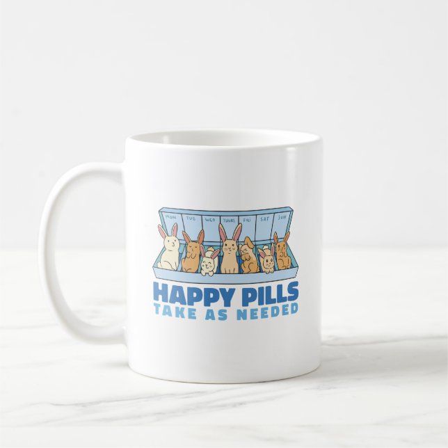 NIEDLICHES BUNNY HAPPY PILLS BOX KAFFEETASSE (Links)