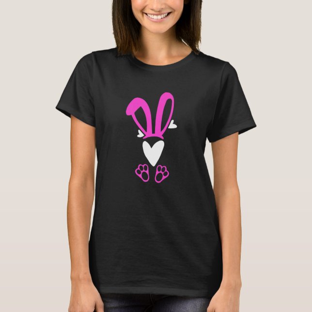 Niedliches Bunny Heart Bunnies Rabbit Happy Ostere T-Shirt (Vorderseite)
