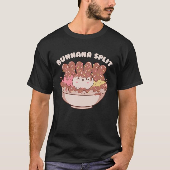 Niedliches Bunny Ice Cream Flavors Ice Cream Bowl  T-Shirt (Vorderseite)