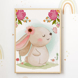 Niedliches Bunny Kids Room Poster Animal Kinderzim