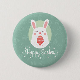 Niedliches Bunny mit Ostereis| Button
