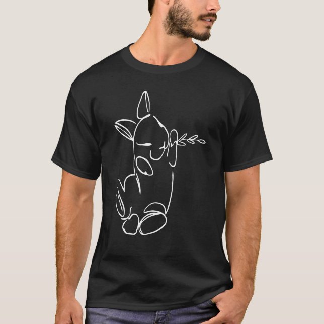 Niedliches Bunny Rabbit Happy Bunny Hase Tierkanin T-Shirt (Vorderseite)
