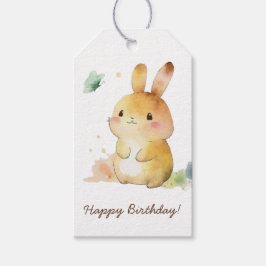 Niedliches Bunny Rabbit Happy Geburtstag Personali Geschenkanhänger