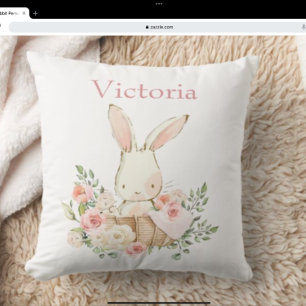 Niedliches Bunny Rabbit Personalisiert Modernes Ba Kissen