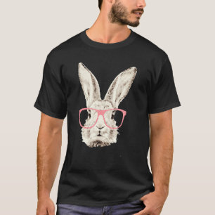 Niedliches Bunny Rabbit Pink Brille Hipster Ostern T-Shirt