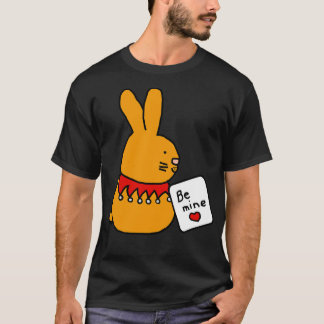 Niedliches Bunny Rabbit sagt "Sei mein" auf Valent T-Shirt