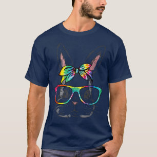 Niedliches Bunny Rabbit Tragend Gefärbte Krawatte T-Shirt