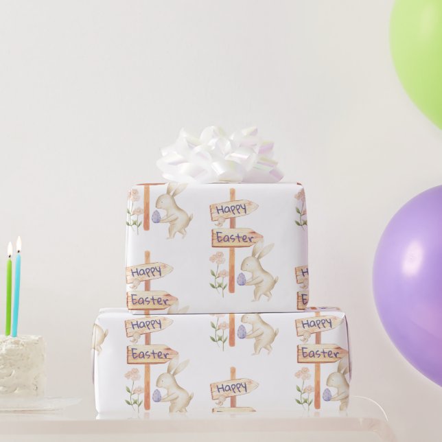 Niedliches Bunny und eig Happy Oaster Geschenkpapier (Partygeschenke)