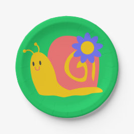 Niedliches bunter Kinderschneckendesign Pappteller
