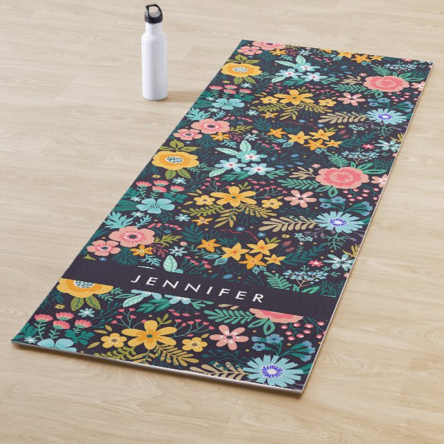 Niedliches buntes Blumenmuster Yogamatte (Beispiel)
