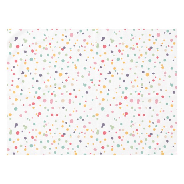 Niedliches buntes Confetti-Punkt-Muster Tischdecke (Vorderseite (Horizontal))
