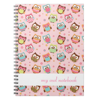 Niedliches buntes Eulen-Notizbuch (Rose) Notizblock