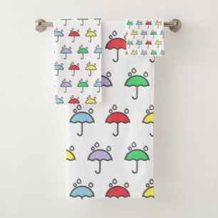 Niedliches buntes Regenschirm-und Badhandtuch Set