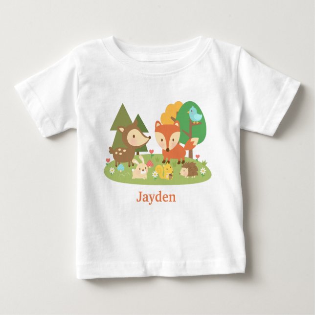 Niedliches buntes Waldtier für Babys Baby T-shirt (Vorderseite)