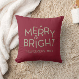 Niedliches Burgundy Red Bright Frohe Weihnachtsdek Kissen