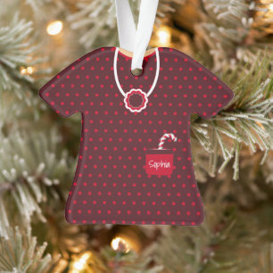 Niedliches Burgundy & Red Candy Cane Weihnachtskle Ornament