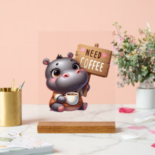 Niedliches Büro benötigt Kaffeehilfsmittel Acrylschild