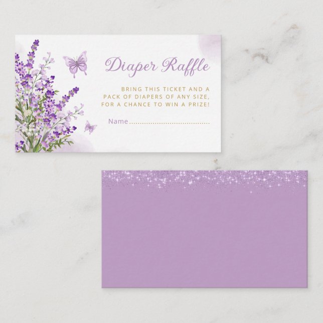 Niedliches Butterfly-Baby-Duschkabine-Windeln-Raff Begleitkarte (Vorne/Hinten)