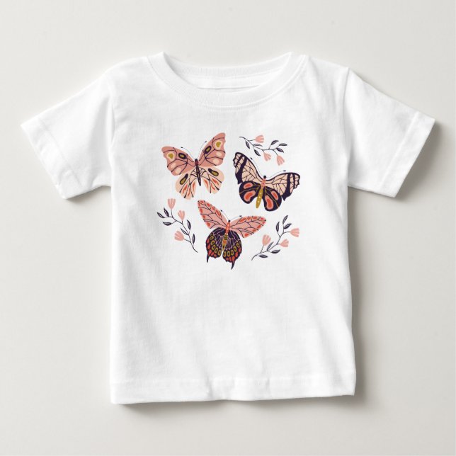 Niedliches Butterfly Girl-Shirt Baby T-shirt (Vorderseite)