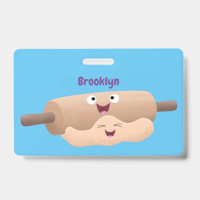 Niedliches Button und Teig Backwaren Cartoon Ausweis (Vorderseite)