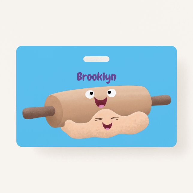 Niedliches Button und Teig Backwaren Cartoon Ausweis (Vorderseite)