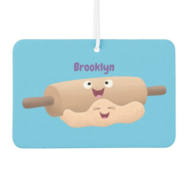 Niedliches Button und Teig Backwaren Cartoon Autolufterfrischer (Vorderseite)