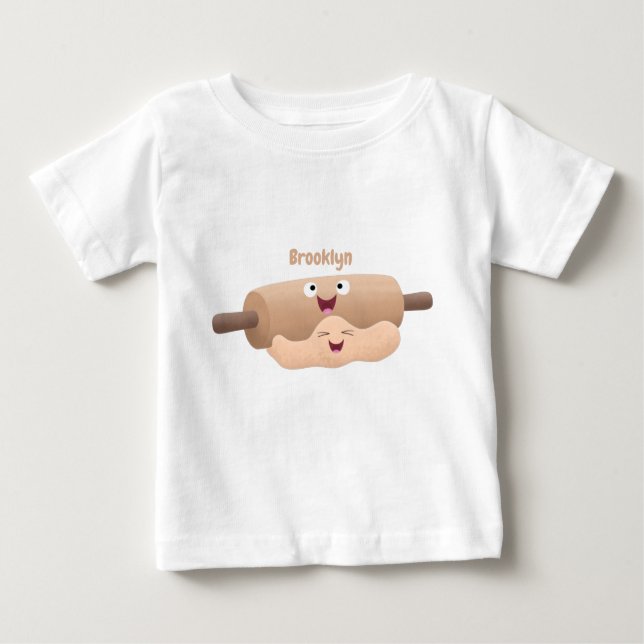 Niedliches Button und Teig Backwaren Cartoon Baby T-shirt (Vorderseite)