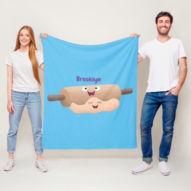 Niedliches Button und Teig Backwaren Cartoon Fleecedecke (Beispiel)