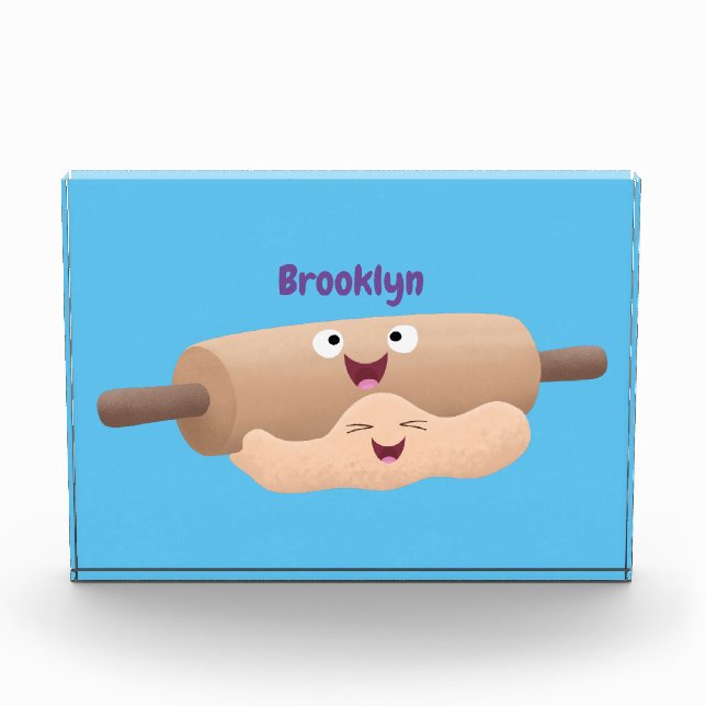 Niedliches Button und Teig Backwaren Cartoon Fotoblock (Vorderseite)