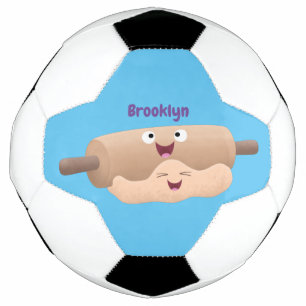 Niedliches Button und Teig Backwaren Cartoon Fußball