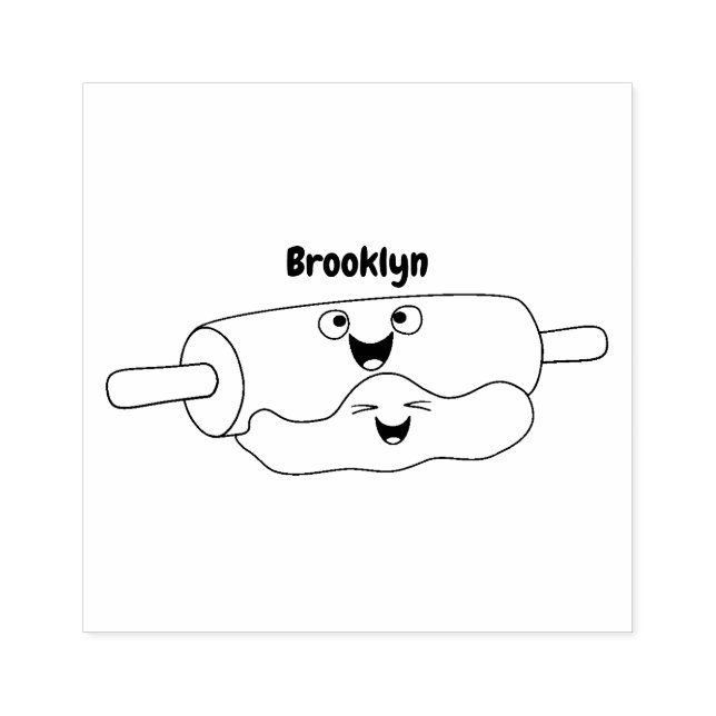 Niedliches Button und Teig Backwaren Cartoon Gummistempel (Prägung)