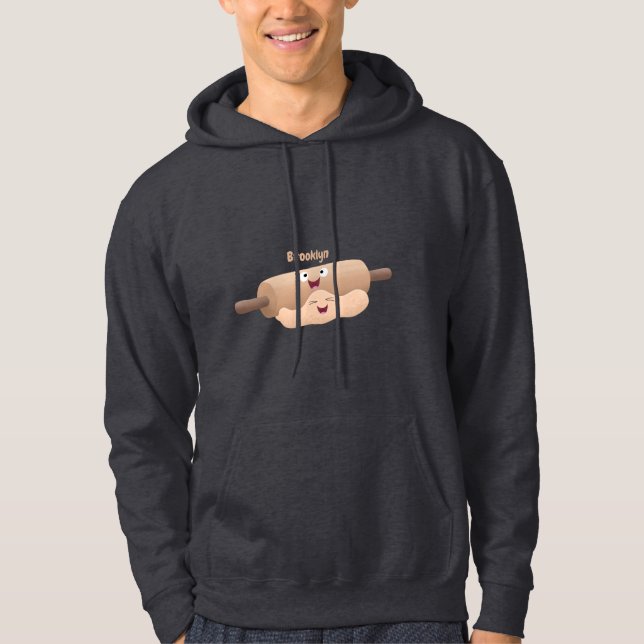 Niedliches Button und Teig Backwaren Cartoon Hoodie (Vorderseite)