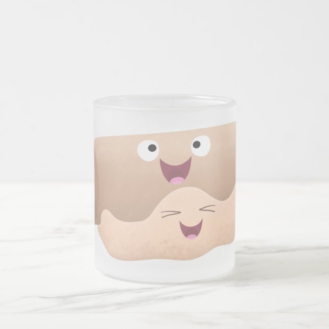 Niedliches Button und Teig Backwaren Cartoon Mattglastasse (Mittel)
